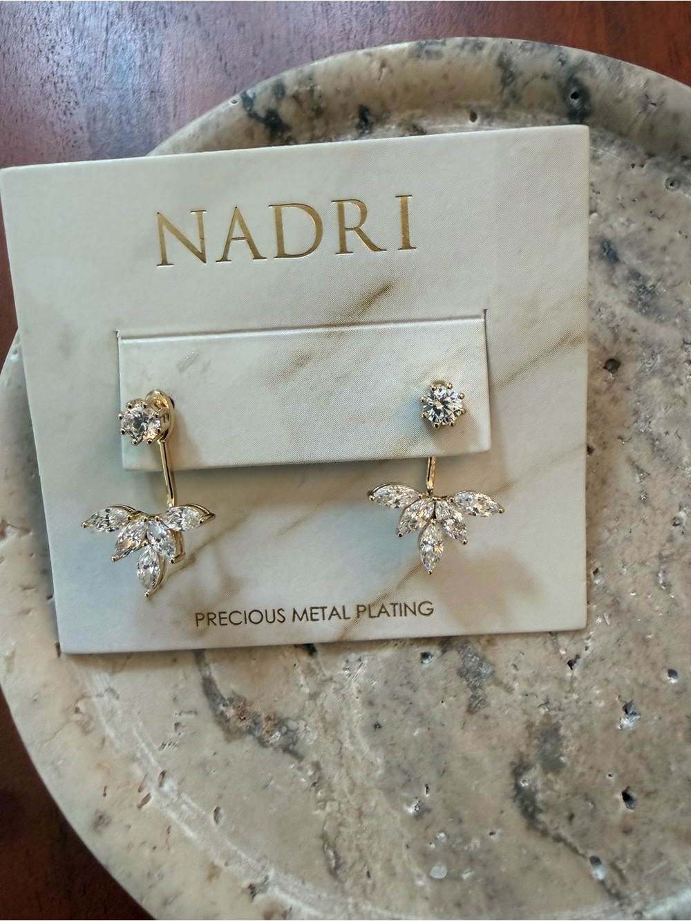 NADRI Gold Crystal Drop Earrings